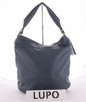 Lupo - Large bag with zip opening in blue leather